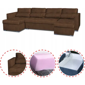 Sedací souprava Rohová Sedací Souprava Varius BIG rozkládací s úložným prostorem Family meble hnědá