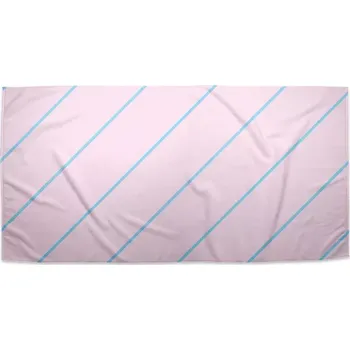 Ručník Sablio Ručník Modré pruhy na růžové - 70x140 cm