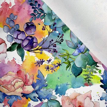 Látka matná na plavky, fitness oblečení barevná zahrada