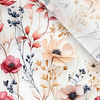 Umělé hedvábí / silky mírně elastické květiny světlé 123