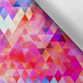 Látka s potiskem kočárkovina TD/NS trojúhelník růžový