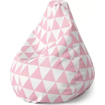 Sedací pytel Sablio Sedací vak Pear Růžové a bílé trojúhelníky - 70 x 95 x 15 cm