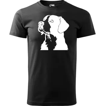 Pánské tričko Sablio Tričko s potiskem Psí pohled - černé S