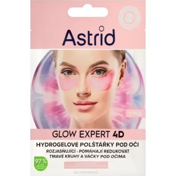 Péče o oční okolí Astrid Glow Expert 4D - Rozjasňující hydrogelové polštářky pod oči s niacinamidem
