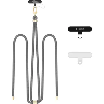 Tech-Protect C7S ROPE CROSSBODY Šňůrka / popruh na telefon - CRAYON GREY/GOLD