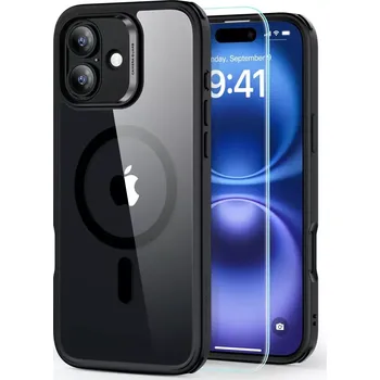 Pouzdro na mobilní telefon ESR Classic Hybrid Case HaloLock SET iPhone 16: Pouzdro a tvrzené sklo - Clear/Black