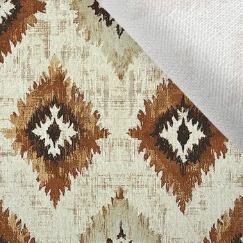 Flaušová kabátovina aztec hnědo-béžový