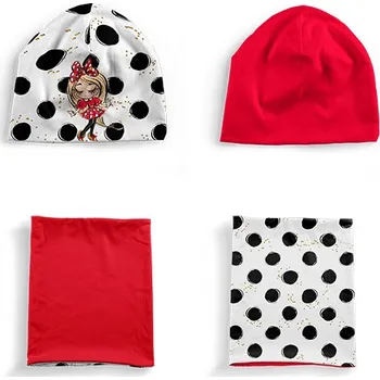 Panel se střihem S funkční úplet set čepice a nákrčník myška blond černá