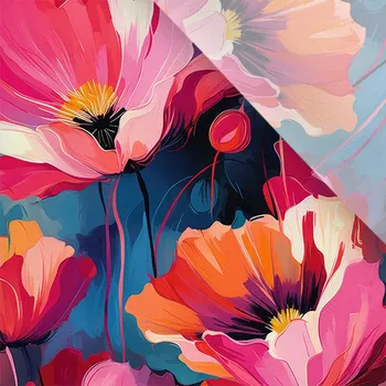 Umělé hedvábí / silky mírně elastické výrazné máky