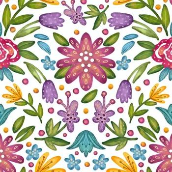 Strečový satén květy Lenora bílé