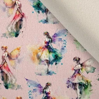 Strečový samet víla fantasy ružová