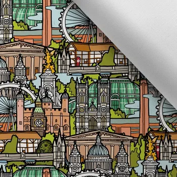 Látka s potiskem kočárkovina TD / NS I love London