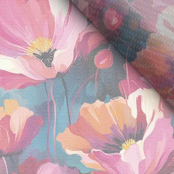 Měkký tyl výrazné máky