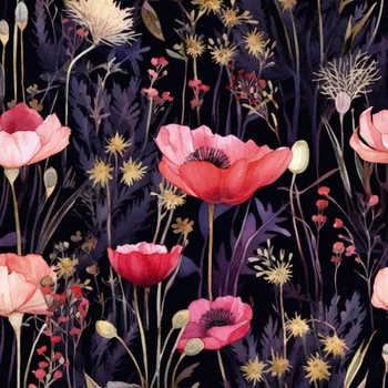 Imitace lnu poppy violet