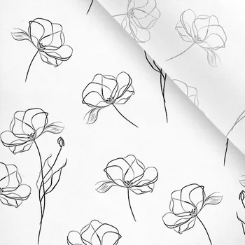 Umělé hedvábí / silky mírně elastické květiny skica maxi vzor