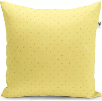 Polštář Sablio Polštář Červené kroužky na žluté - 50x50 cm