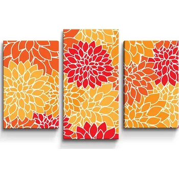 Obraz Sablio Obraz - 3-dílný Barevné květiny - 75x50 cm