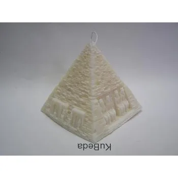 Svíčka Svíčka vonná z palmového vosku - pyramida - bílá Vůně: litsea cubeba