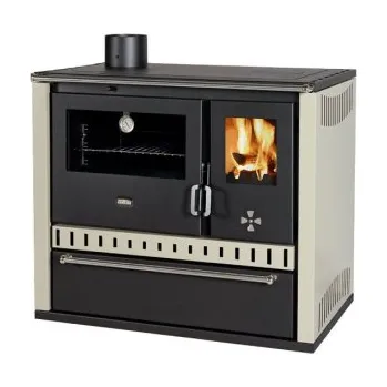 Krbová kamna Sporák na tuhá paliva PRITY GT FS S DR, slonová kost, levá, 7184