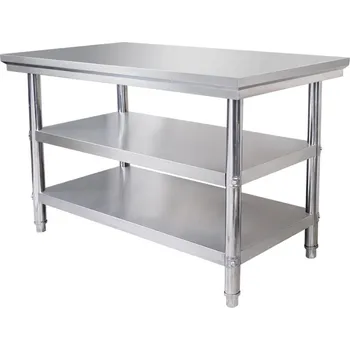 Dílenský stůl Nerezový stůl – 120×60 cm – ECO – pomocný (nosnost 100 kg – police 25 kg) | Gastrokitchen