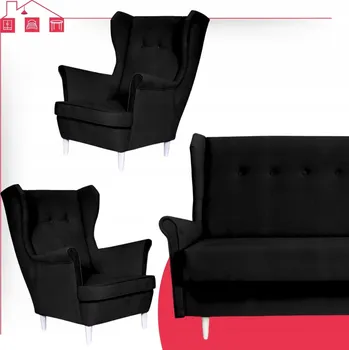 Sedací souprava Skandinávská sedací souprava s funkcí spaní černá ARI Family Meble