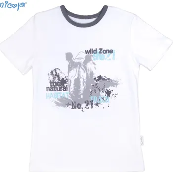 Pánské tričko Bavlněné tričko krátký rukáv Nicol, Rhino - bílé Velikost: 122 (6-7r)