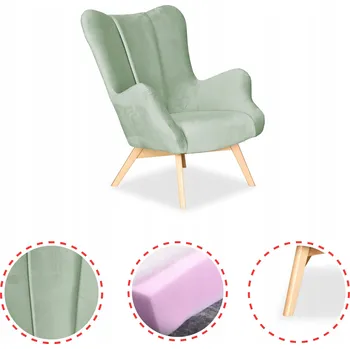 Křeslo Křeslo ušák skandinávského stylu zeleň Vika Family meble