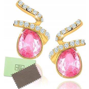 Náušnice ZLATÉ NÁUŠNICE SE ŠROUBKY PRO ŽENU STŘÍBRO 925