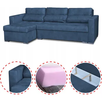 Sedací souprava Rohová Sedací Souprava Varius rozkládací s funkcí spaní Family meble rohová sedačka modrá