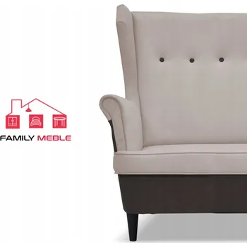 Pohovka Pohovka dvoumístná ušák ARI DUO skandinávský styl Family Meble hnědo-béžová