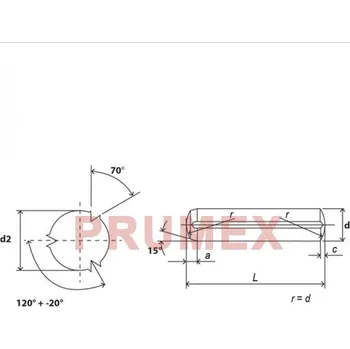 Šroub Kolík válcový rýhovaný DIN 1473 6x16