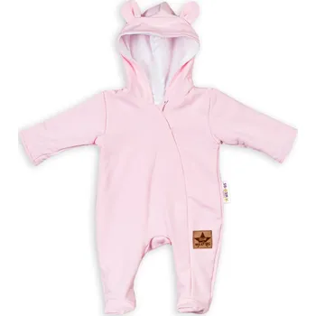 Kojenecký overall Baby Nellys Kojenecký teplákový overal s kapucí Teddy - sv. růžový Velikost: 86 (12-18m)