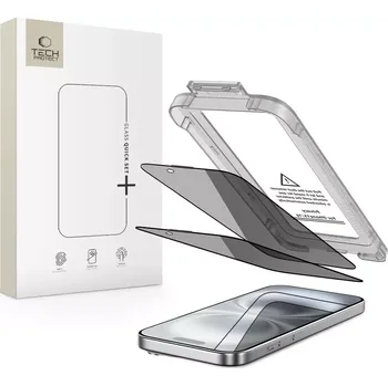 Tech-Protect Quick Set+ 2-Pack Tvrzená skla na iPhone 15 / 16 privacy