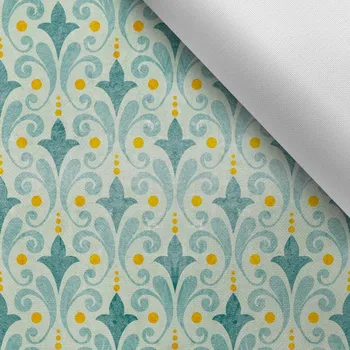 Látka s potiskem kočárkovina TD / NS španělský vzor světlemodrý