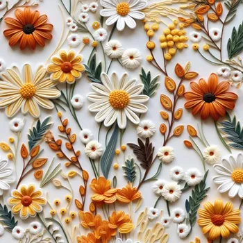 Pružný tyl Bari (na živůtky a vrchní části šatů) 3D květiny potisk Maya