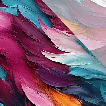 Umělé hedvábí / silky mírně elastické barevné peří