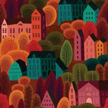 Funkční počesaná teplákovina město na podzim