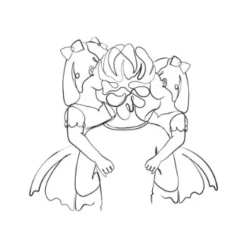 Bílý panel z polyesteru Matka s dětmi - st. a ml. dcera