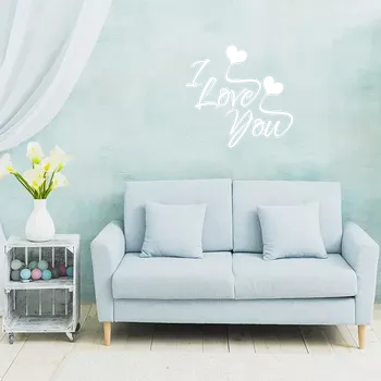 samolepka Sablio Samolepka na zeď: nápis I love you - 60x57 cm