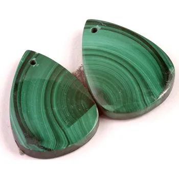 Sběratelství Vrtané Párové Kabošony Malachit č.VP14 (25x18x5mm)