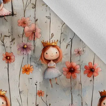 Látka softshell zimní pružný princezna rusovláska