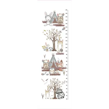 Panel dětský metr na zeď / nepromokavý polyester forest friends