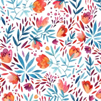 Hladký šifon/ silky barevné květiny