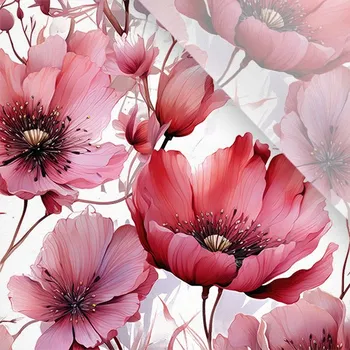 Umělé hedvábí / silky mírně elastické květiny Růžová krása