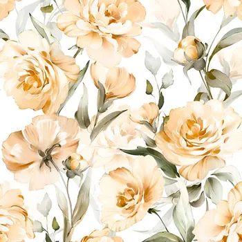 Hladký šifon/ silky pivoňky romantica bílé