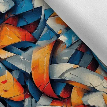 Látka s potiskem nepromokavý polyester TD/NS grey graffiti