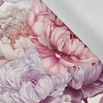 Látka softshell zimní pružný květiny světlé 42