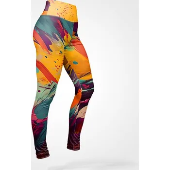 Panel se střihem 42 legíny Normal malba abstrakt plavkovina sport