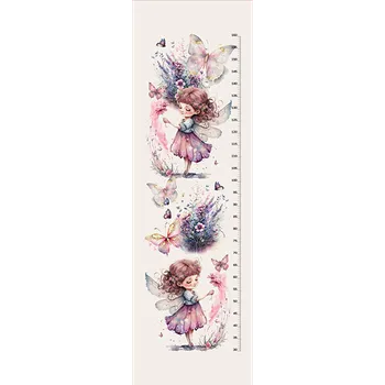 Takoy dětský metr na zeď růžová