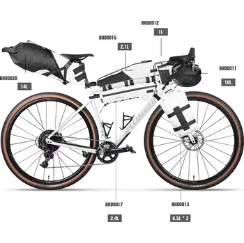 brašna na kolo Bikepackingová sada Rhinowalk Wilderness B - bílá